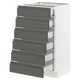SEKTION Gabinete bajo 6 frentes/6 cjn bajos, blanco Maximera/Voxtorp gris oscuro, 18x15x30 "
