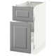 SEKTION Gabinete bajo+alm extraíble/cajón, blanco Maximera/Bodbyn gris, 15x24x30 "