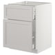 SEKTION Gabinete bajo+alm extraíble/cajón, blanco Maximera/Lerhyttan gris claro, 24x24x30 "