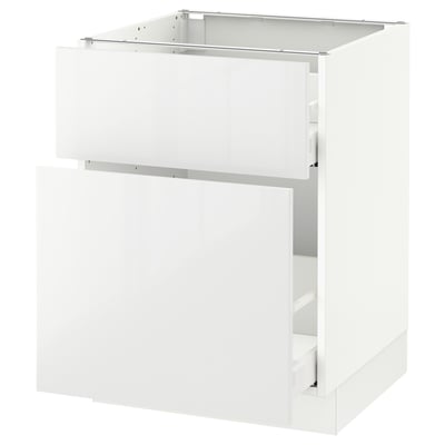 SEKTION Gabinete bajo+alm extraíble/cajón, blanco Maximera/Ringhult blanco, 24x24x30 "
