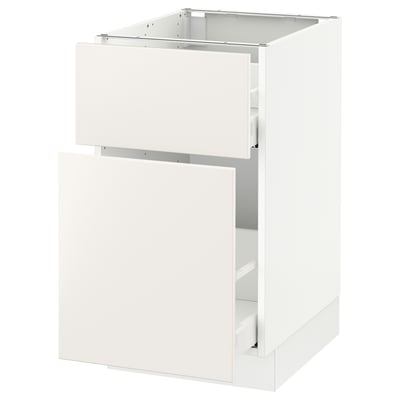 SEKTION Gabinete bajo+alm extraíble/cajón, blanco Maximera/Veddinge blanco, 18x24x30 "