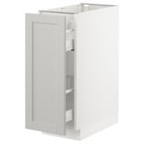 SEKTION Gabinete bajo+almacenamiento xtrbl, blanco/Lerhyttan gris claro, 12x24x30 "