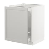 SEKTION Gabinete bajo+almacenamiento xtrbl, blanco Maximera/Lerhyttan gris claro, 24x24x30 "