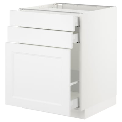 SEKTION Gabinete bajo/almcn xtrbl/2 cajones, blanco Maximera/Axstad blanco mate, 24x24x30 "