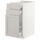 SEKTION Gabinete bajo/almcn xtrbl/2 cajones, blanco Maximera/Lerhyttan gris claro, 15x24x30 "