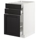 SEKTION Gabinete bajo/almcn xtrbl/2 cajones, blanco Maximera/Lerhyttan teñido en negro, 18x24x30 "