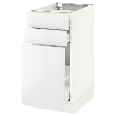 SEKTION Gabinete bajo/almcn xtrbl/2 cajones, blanco Maximera/Ringhult blanco, 15x24x30 "