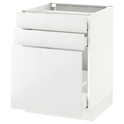 SEKTION Gabinete bajo/almcn xtrbl/2 cajones, blanco Maximera/Ringhult blanco, 24x24x30 "