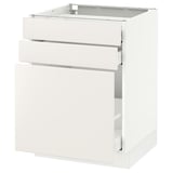 SEKTION Gabinete bajo/almcn xtrbl/2 cajones, blanco Maximera/Veddinge blanco, 24x24x30 "