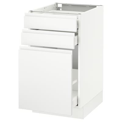 SEKTION Gabinete bajo/almcn xtrbl/2 cajones, blanco Maximera/Voxtorp blanco mate, 18x24x30 "