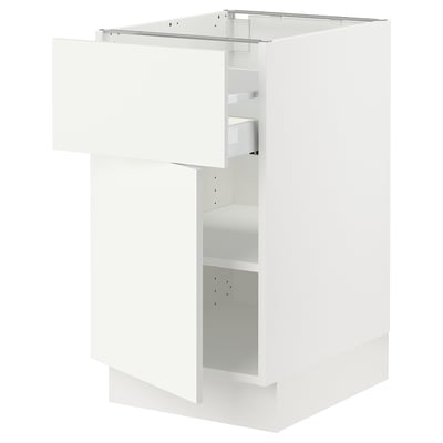 SEKTION Gabinete bajo+cajón/puerta, blanco/Vallstena blanco, 18x24x30 "