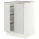 SEKTION Gabinete bajo+canasta alambre/2 prt, blanco/Aspudden gris claro, 24x24x30 "