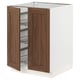 SEKTION Gabinete bajo+canasta alambre/2 prt, blanco Enköping/marrón efecto de nogal, 24x24x30 "
