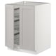 SEKTION Gabinete bajo+canasta alambre/2 prt, blanco/Lerhyttan gris claro, 24x24x30 "