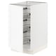 SEKTION Gabinete bajo+canastas de alambre, blanco Enköping/blanco efecto madera, 18x24x30 "