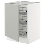SEKTION Gabinete bajo+canastas de alambre, blanco/Havstorp gris claro, 24x24x30 "