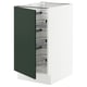 SEKTION Gabinete bajo+canastas de alambre, blanco/Havstorp verde oscuro, 18x24x30 "