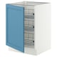 SEKTION Gabinete bajo+canastas de alambre, blanco/Lerhyttan azul, 24x24x30 "