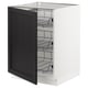 SEKTION Gabinete bajo+canastas de alambre, blanco/Lerhyttan teñido en negro, 24x24x30 "