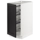 SEKTION Gabinete bajo+canastas de alambre, blanco/Lerhyttan teñido en negro, 15x24x30 "
