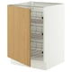 SEKTION Gabinete bajo+canastas de alambre, blanco/Sinarp chapa de roble, 24x24x30 "