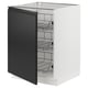 SEKTION Gabinete bajo+canastas de alambre, blanco/Upplöv antracita mate, 24x24x30 "