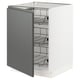 SEKTION Gabinete bajo+canastas de alambre, blanco/Voxtorp gris oscuro, 24x24x30 "