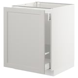 SEKTION Gabinete bajo clas residuos/1 prta, blanco Maximera/Lerhyttan gris claro, 24x24x30 "