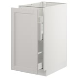 SEKTION Gabinete bajo clas residuos/1 prta, blanco Maximera/Lerhyttan gris claro, 15x24x30 "