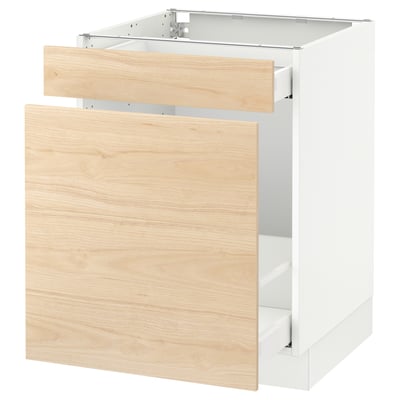 SEKTION Gabinete bajo clas residuos/2 frnt, blanco Maximera/Askersund efecto de fresno claro, 24x24x30 "