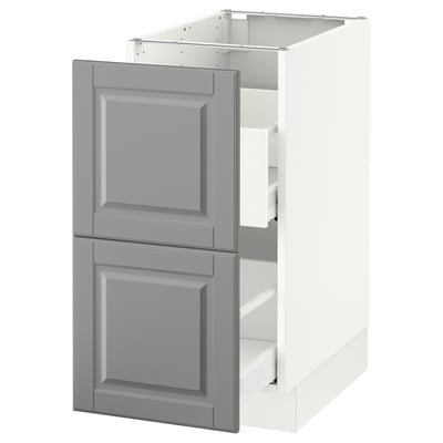 SEKTION Gabinete bajo clas residuos/2 frnt, blanco Maximera/Bodbyn gris, 15x24x30 "