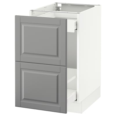 SEKTION Gabinete bajo clas residuos/2 frnt, blanco Maximera/Bodbyn gris, 18x24x30 "