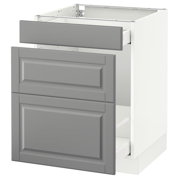 SEKTION Gabinete bajo clas residuos/2 frnt, blanco Maximera/Bodbyn gris, 24x24x30 "