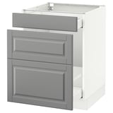 SEKTION Gabinete bajo clas residuos/2 frnt, blanco Maximera/Bodbyn gris, 24x24x30 "