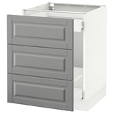SEKTION Gabinete bajo clas residuos/2 frnt, blanco Maximera/Bodbyn gris, 24x24x30 "