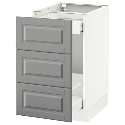 SEKTION Gabinete bajo clas residuos/2 frnt, blanco Maximera/Bodbyn gris, 18x24x30 "