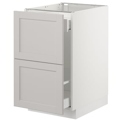 SEKTION Gabinete bajo clas residuos/2 frnt, blanco Maximera/Lerhyttan gris claro, 18x24x30 "