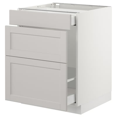 SEKTION Gabinete bajo clas residuos/2 frnt, blanco Maximera/Lerhyttan gris claro, 24x24x30 "
