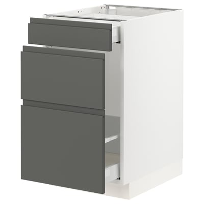 SEKTION Gabinete bajo clas residuos/2 frnt, blanco Maximera/Voxtorp gris oscuro, 18x24x30 "