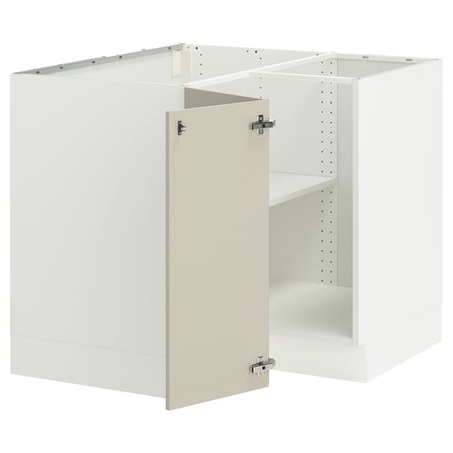 SEKTION Gabinete bajo de esquina+estante, blanco/Havstorp beige, 38x24x30 "