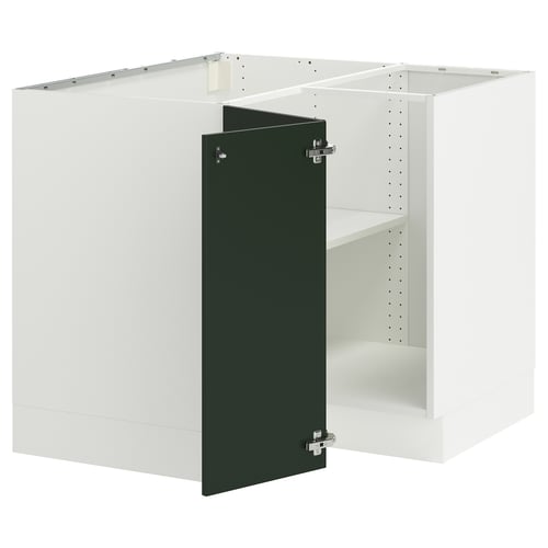 SEKTION Gabinete bajo de esquina+estante, blanco/Havstorp verde oscuro, 38x24x30 "