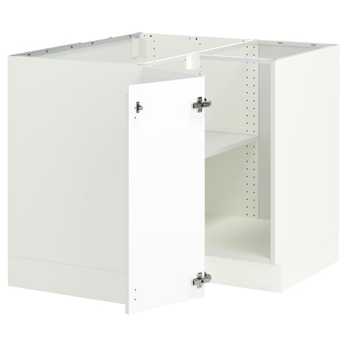 SEKTION Gabinete bajo de esquina+estante, blanco/Voxtorp blanco mate, 38x24x30 "