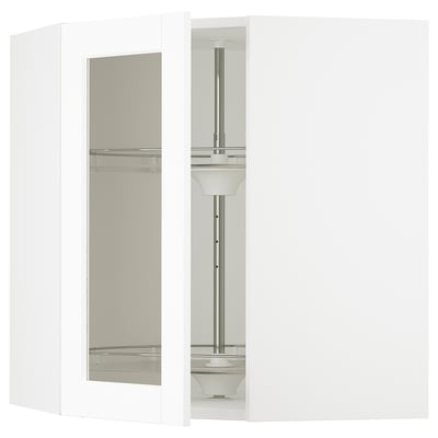 SEKTION Gabinete bajo esq+stn gira/prta vdr, blanco Enköping/blanco efecto madera, 26x15x30 "