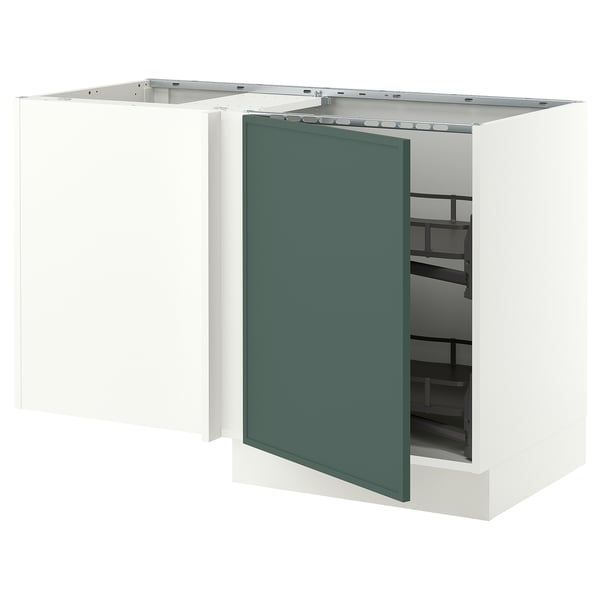 SEKTION Gabinete bajo esquina+accesorio xtr, blanco/Aspudden gris verdoso oscuro, 50x24x30 "