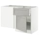 SEKTION Gabinete bajo esquina+cajón+estante, blanco/Lerhyttan gris claro, 50x24x30 "
