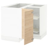 SEKTION Gabinete bajo esquina+estante gira, blanco/Askersund efecto de fresno claro, 38x24x30 "