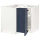 SEKTION Gabinete bajo esquina+estante gira, blanco Axstad/mate azul, 38x24x30 "