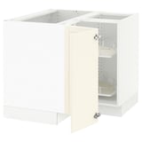 SEKTION Gabinete bajo esquina+estante gira, blanco/Bodbyn color hueso, 38x24x30 "