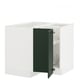 Opción: SEKTION Gabinete bajo esquina+estante gira, blanco/Havstorp verde oscuro, 38x24x30 "