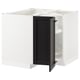 SEKTION Gabinete bajo esquina+estante gira, blanco/Lerhyttan teñido en negro, 38x24x30 "
